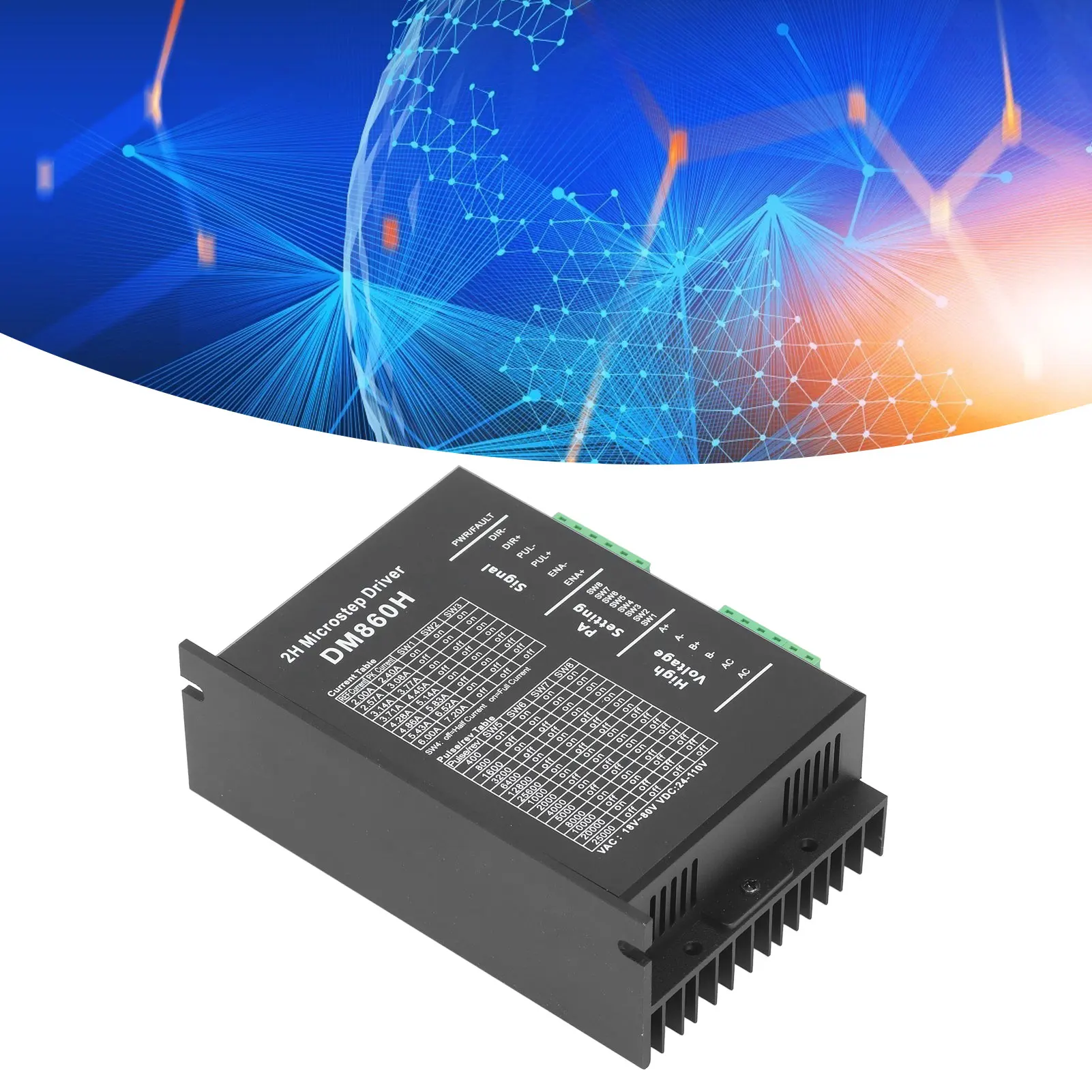 PWM Motor Driver Step Motor Driver Motor Driver Controller PWM Controller 2 Phase Adjustable with Shell DM860H for 57 86 Stepper
PWM Motor Driver Step Motor Driver Motor Driver Controller PWM Controller 2 Phase Adjustable with Shell DM860H for 57 86 Stepper