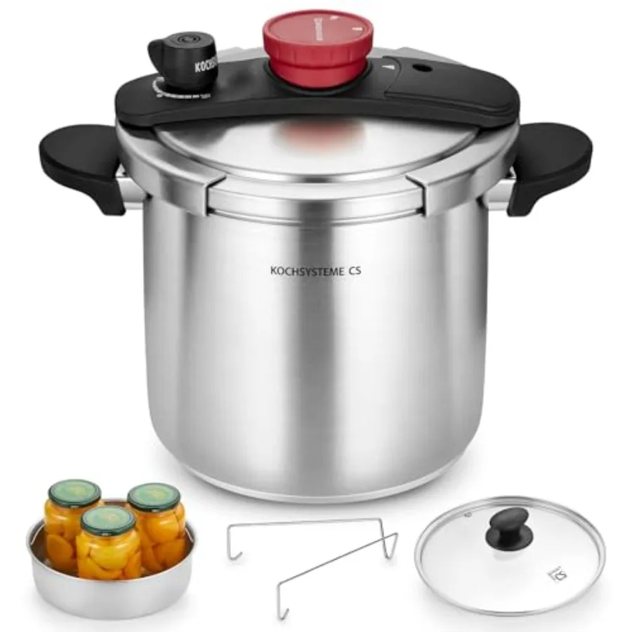 Stainless Steel Pressure Cooker 8.5 Quart, 3-in-1 Olla de Presion, Easy One-Hand Lock, 18/10 Stainless Steel, Stovetop Presssur
Stainless Steel Pressure Cooker 8.5 Quart, 3-in-1 Olla de Presion, Easy One-Hand Lock, 18/10 Stainless Steel, Stovetop Presssur