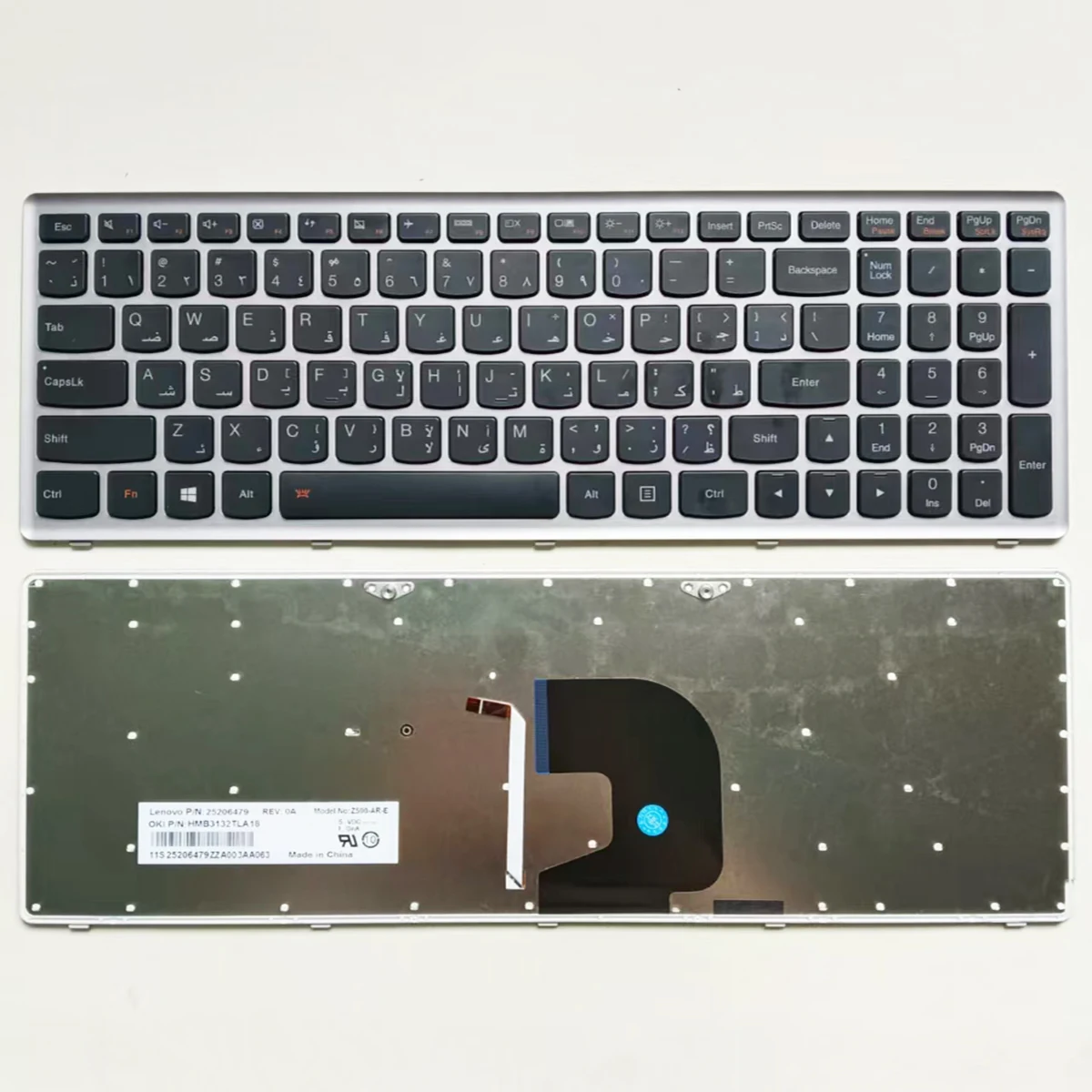 Клавиатура для Lenovo Ideapad Z500 Z500A Z500G P500 Silver Frame с подсветкой, макет Аравии AR
Клавиатура для Lenovo Ideapad Z500 Z500A Z500G P500 Silver Frame с подсветкой, макет Аравии AR
