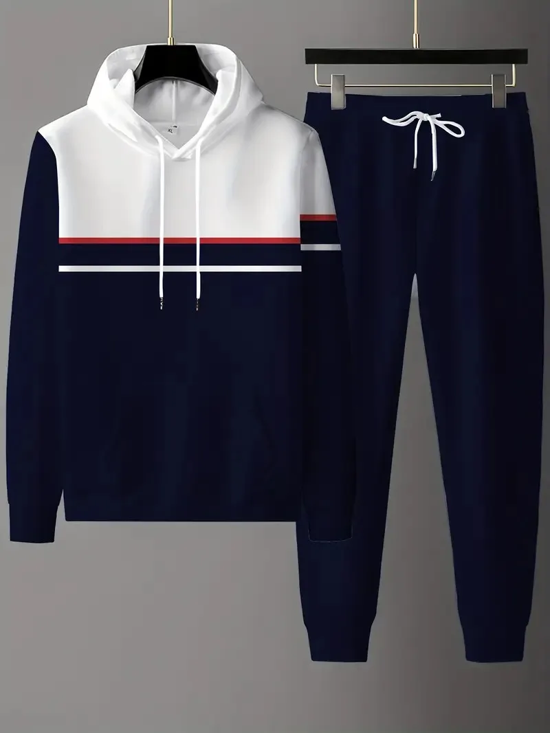 The 2025 Spring and Autumn new men's hoodie set is a casual and fashionable men's streetwear with checkered prints 
The 2025 Spring and Autumn new men's hoodie set is a casual and fashionable men's streetwear with checkered prints
