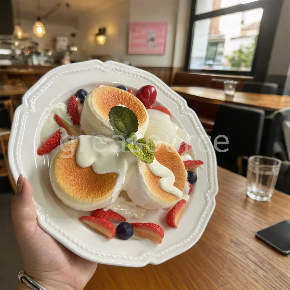 Sweet Flavor Soufflé Pancake Combo Cloud Fluffy Wrapped Cream Decorated Fresh Strawberries Blueberries Drizzled Sour Jam Model
Sweet Flavor Soufflé Pancake Combo Cloud Fluffy Wrapped Cream Decorated Fresh Strawberries Blueberries Drizzled Sour Jam Model