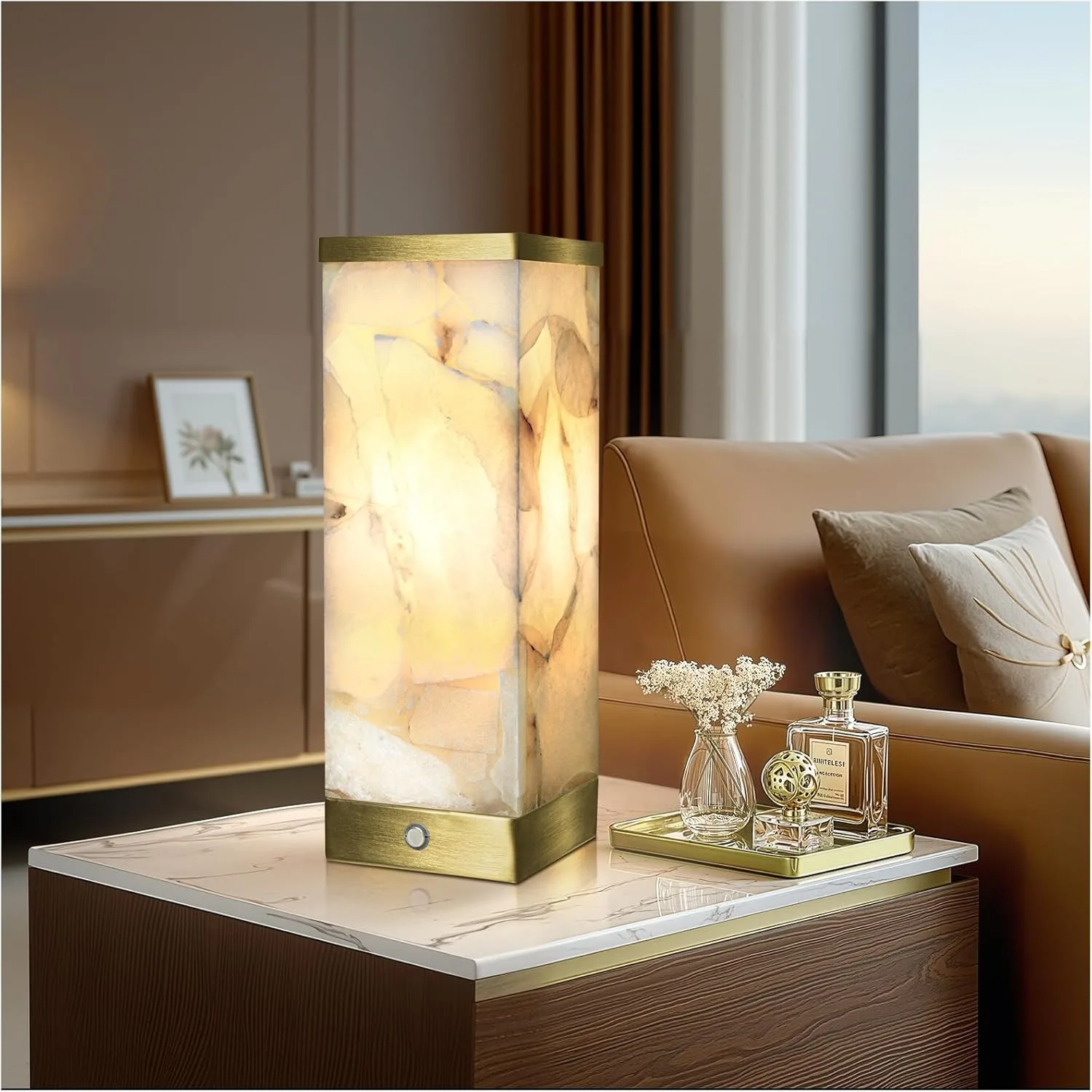 Alabaster Rechargeable Table Lamp for Living Room Bedroom Nightstand, Portable Battery Operated LED Bedside Light with Touch
Alabaster Rechargeable Table Lamp for Living Room Bedroom Nightstand, Portable Battery Operated LED Bedside Light with Touch