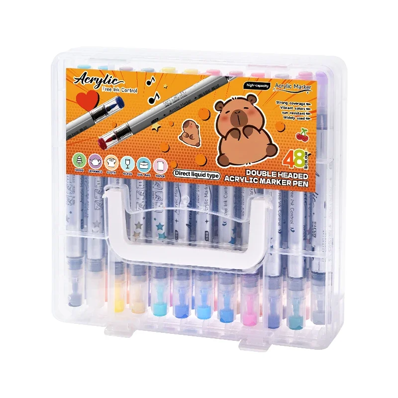 24/48 Color Non-washable Straight Liquid Acrylic Marker Pen Suitable for Art Students and Painting Schools Stationery Supplies
24/48 Color Non-washable Straight Liquid Acrylic Marker Pen Suitable for Art Students and Painting Schools Stationery Supplies