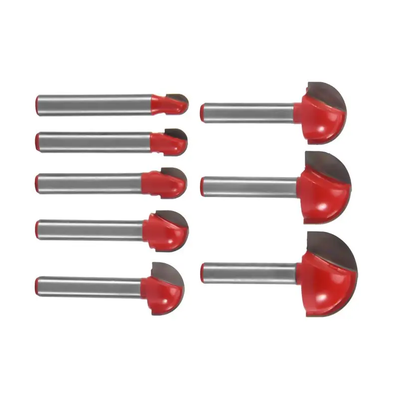 AB08-8Pcs 1/4Inch Shank Cove Box Router Bit Cutting Diameter Solid Carbide Double Flute Core Box Round Nose Woodworking Tool
AB08-8Pcs 1/4Inch Shank Cove Box Router Bit Cutting Diameter Solid Carbide Double Flute Core Box Round Nose Woodworking Tool