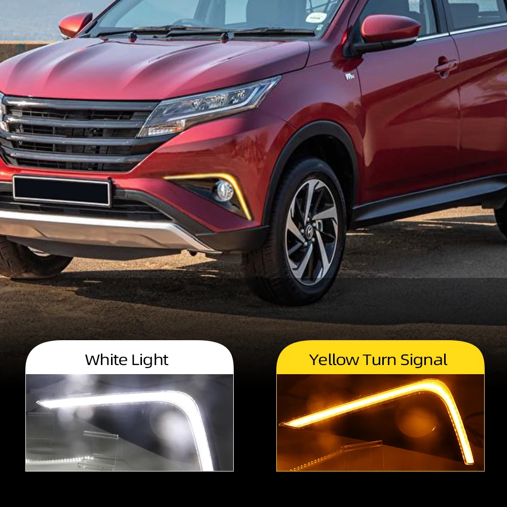 1 Pair Car Accessories Cover Daytime Running Light LED DRL Daylight Fog Lamp With Yellow Signal Light For Toyota Rush 2018 2019
1 Pair Car Accessories Cover Daytime Running Light LED DRL Daylight Fog Lamp With Yellow Signal Light For Toyota Rush 2018 2019