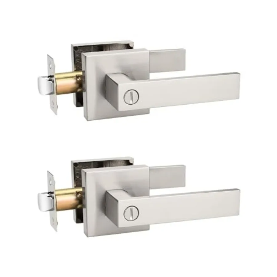 Square Brushed Nickel Handle Interior, Keyless Door Knob for Bedroom/Bathroom, Reversible for Left Right Handed Doors
Square Brushed Nickel Handle Interior, Keyless Door Knob for Bedroom/Bathroom, Reversible for Left Right Handed Doors