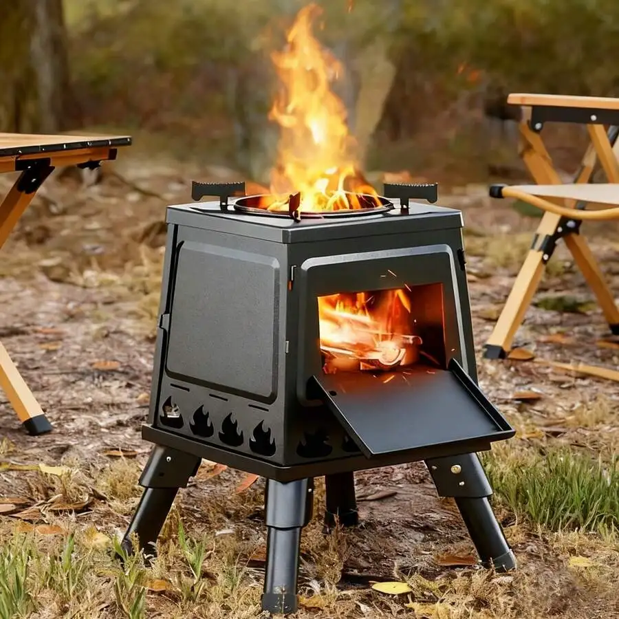 Wood Burning Camp Stove, Portable Cast Iron Wood Stove For Outdoor Hiking Picnic BBQ Travel, Black
Wood Burning Camp Stove, Portable Cast Iron Wood Stove For Outdoor Hiking Picnic BBQ Travel, Black