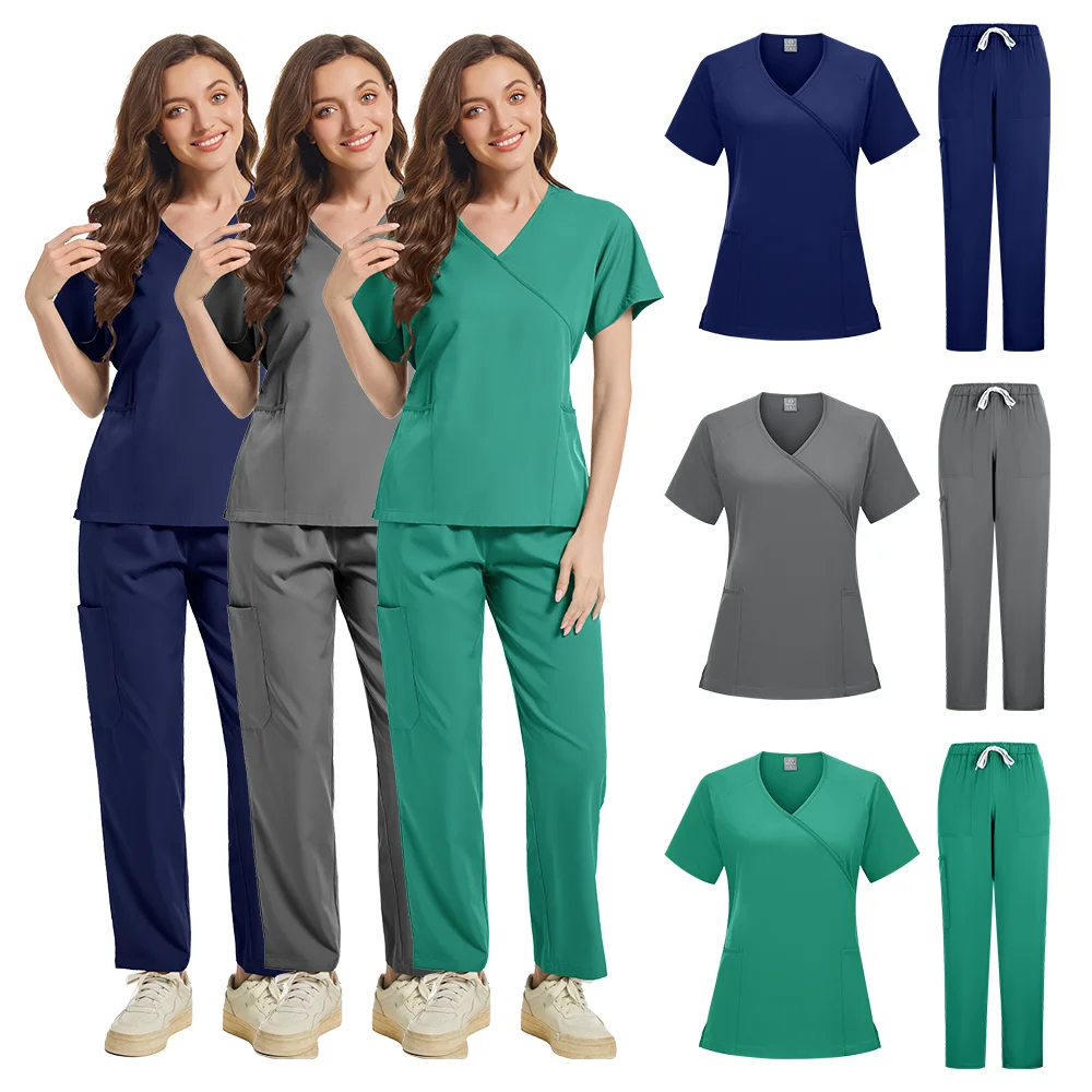 Surgical Scrubs Women Nursing Enfermeria Sets Top Pant Articles Medical Uniforms Scrub Clinical Beauty Salon Spa Hospital Suits
Surgical Scrubs Women Nursing Enfermeria Sets Top Pant Articles Medical Uniforms Scrub Clinical Beauty Salon Spa Hospital Suits