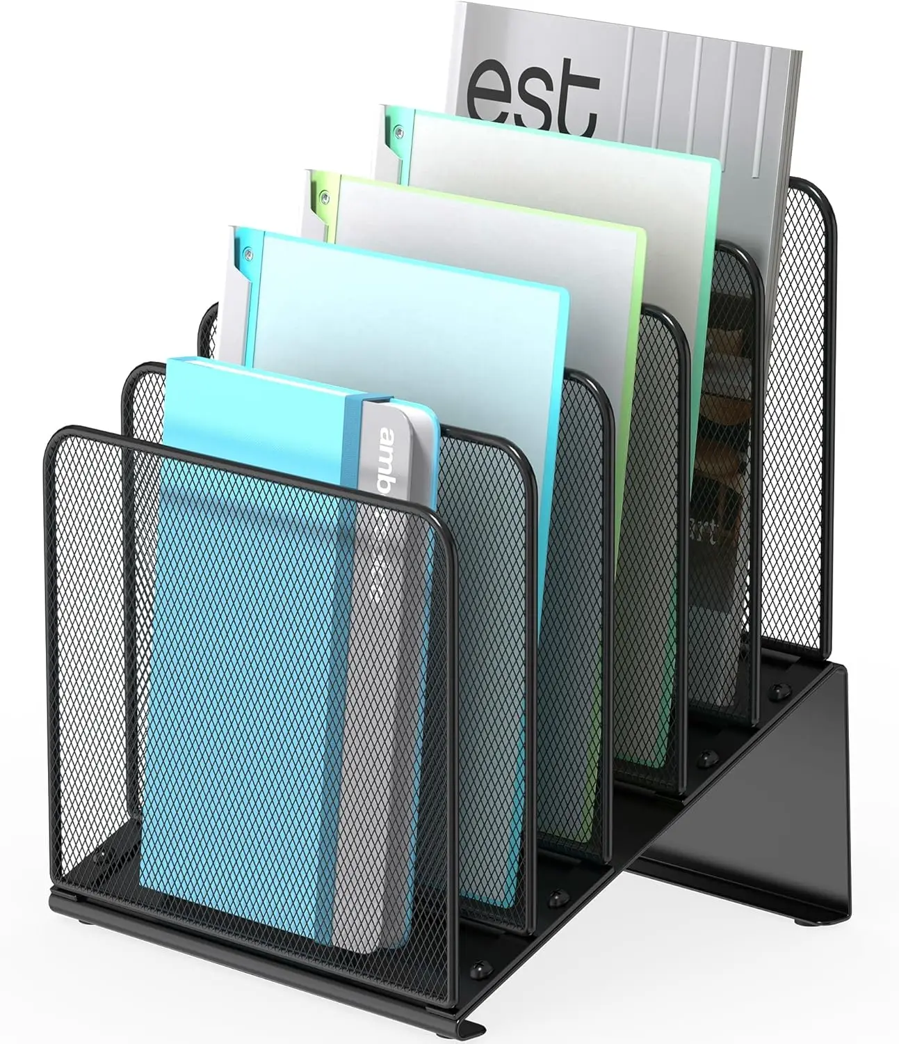 5-Section Inclined Desk File Organizer, Mesh Metal Vertical Folder Holder for Office Classroom
5-Section Inclined Desk File Organizer, Mesh Metal Vertical Folder Holder for Office Classroom