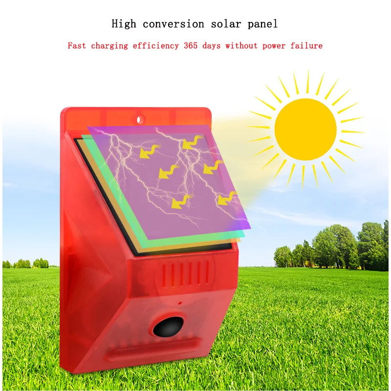 IP65 Rainproof Infrared Motion Human Body Sensing Alarm Lamp Audible and Visual Warning Against Theft Solar+DC Dual Charging
IP65 Rainproof Infrared Motion Human Body Sensing Alarm Lamp Audible and Visual Warning Against Theft Solar+DC Dual Charging