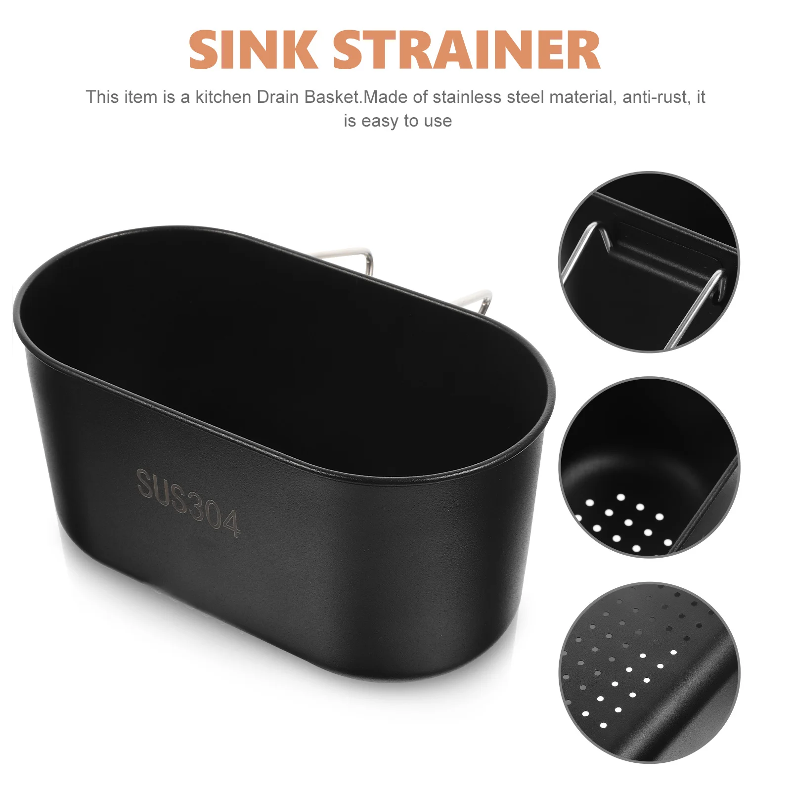 Kitchen Sink Stainless Steel Drain Basket Household Convenient Storage Multi-Function Basket for Fruits Vegetables and Cutlery
Kitchen Sink Stainless Steel Drain Basket Household Convenient Storage Multi-Function Basket for Fruits Vegetables and Cutlery