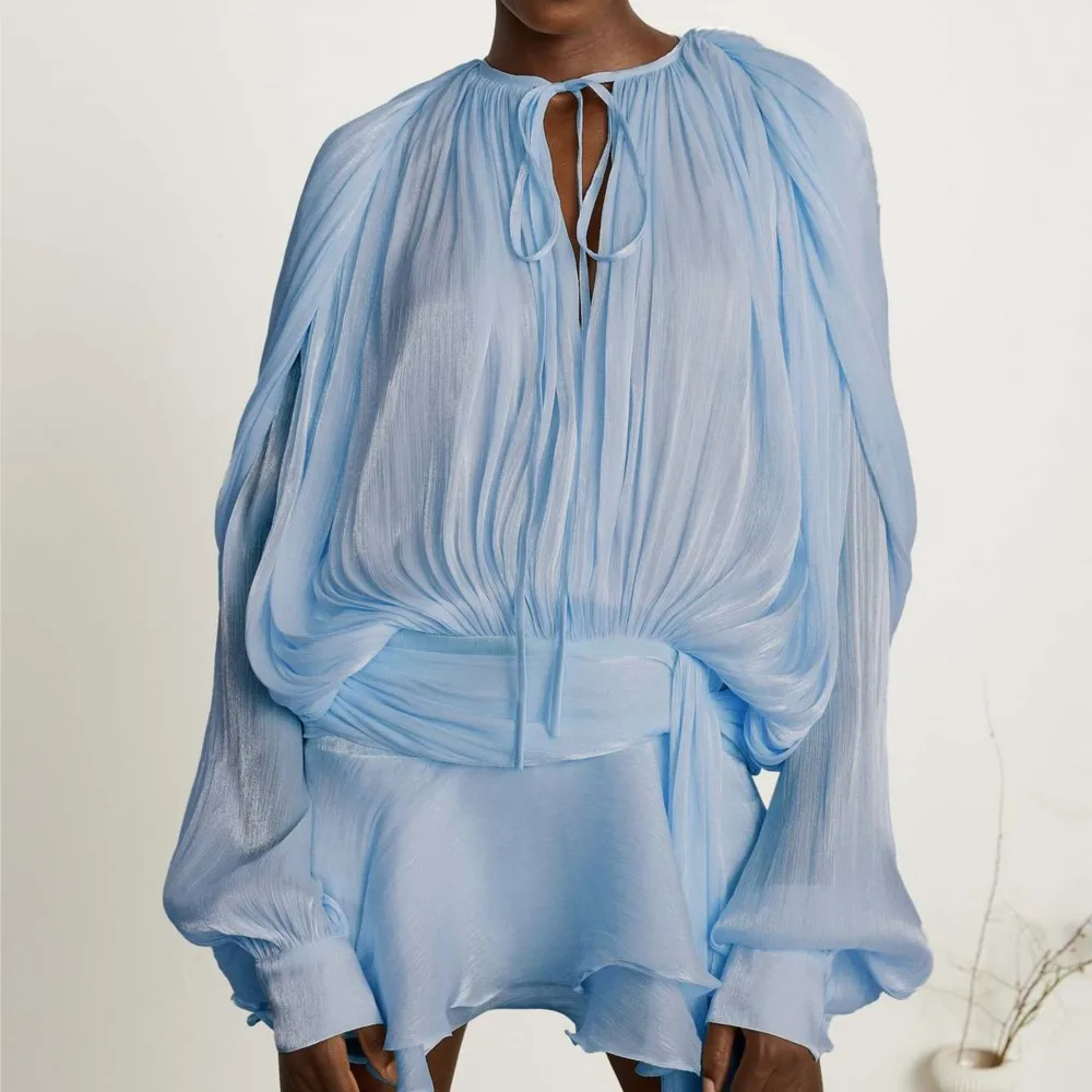 New Woman French Vestidos Elegant Puff Sleeve Dress Fashionable Loose Lace-up Solid Color Leace-up Simple Style Trendy Dresses
New Woman French Vestidos Elegant Puff Sleeve Dress Fashionable Loose Lace-up Solid Color Leace-up Simple Style Trendy Dresses