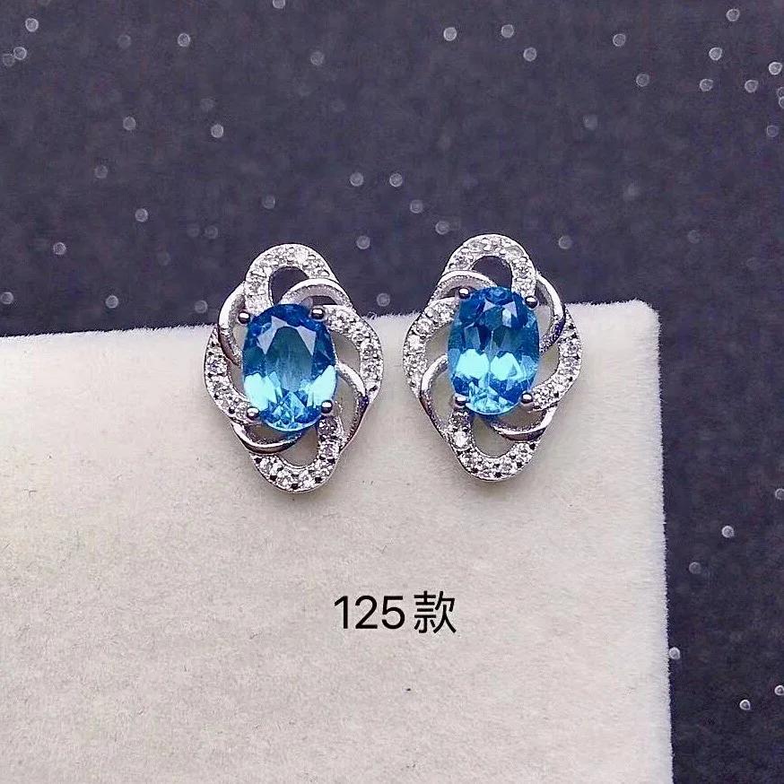 5mm*7mm 100% Natural Topaz Silver Earrings VVS Grade LOndon Blue Topaz Stud Earrings 925 Silver Topaz Jewelry
5mm*7mm 100% Natural Topaz Silver Earrings VVS Grade LOndon Blue Topaz Stud Earrings 925 Silver Topaz Jewelry