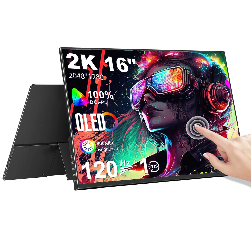 OLED 16Inch Portable Touch Monitor Non-touch optional 16:10 400cd/m2 Gaming Computer Expand Display For XBox PS4/5 Switch Loptop
OLED 16Inch Portable Touch Monitor Non-touch optional 16:10 400cd/m2 Gaming Computer Expand Display For XBox PS4/5 Switch Loptop