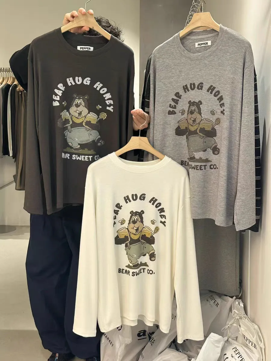 Loose Casual round Ne Long Sve T-irt Letter Print Top for Women Autumn New Sle Dongdaemun Korean Sle Cotton Tee
Loose Casual round Ne Long Sve T-irt Letter Print Top for Women Autumn New Sle Dongdaemun Korean Sle Cotton Tee