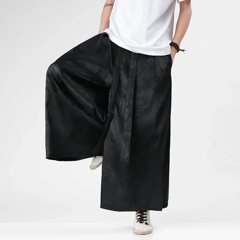 Elastic Waist Trousers Men Streetwear Vintage Casual Long Pants 2025 Men Ice Silk Wide Leg Pants Solid Color Loose Joggers
Elastic Waist Trousers Men Streetwear Vintage Casual Long Pants 2025 Men Ice Silk Wide Leg Pants Solid Color Loose Joggers