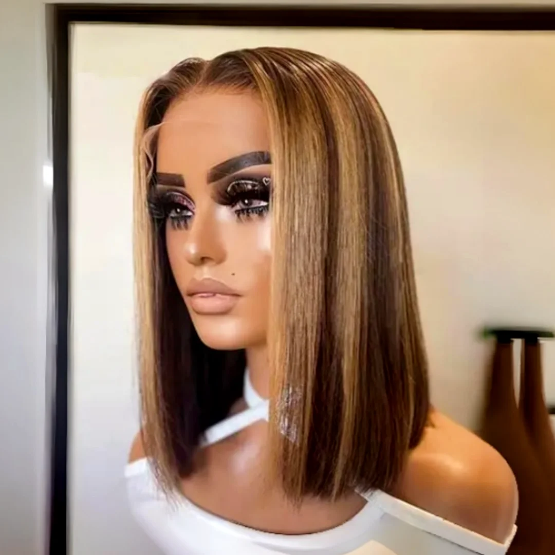 18inch Highlight Blond Straight 5*5 Lace Front Hair 100% Human Hair Wig 150 Density with Baby Hair Pre-Plucked Soft Hair Wig
18inch Highlight Blond Straight 5*5 Lace Front Hair 100% Human Hair Wig 150 Density with Baby Hair Pre-Plucked Soft Hair Wig