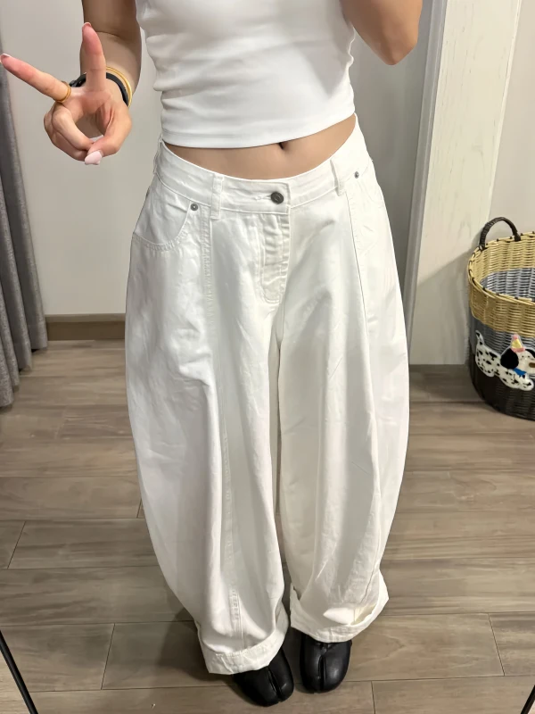 American Retro White Women's Summer Street Style Loose Casual High Waist Loose Draped Knife Pants Casual Loose Fit Jeans
American Retro White Women's Summer Street Style Loose Casual High Waist Loose Draped Knife Pants Casual Loose Fit Jeans