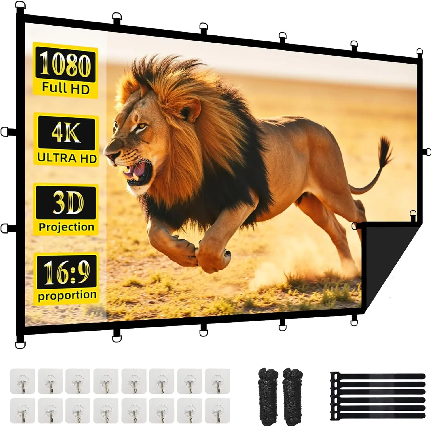 Outdoor Projector Screen, Washable & Foldable 16:9 HD Movie Screen for Home Theater, Camping, Office – 4K Compatible
Outdoor Projector Screen, Washable & Foldable 16:9 HD Movie Screen for Home Theater, Camping, Office – 4K Compatible
