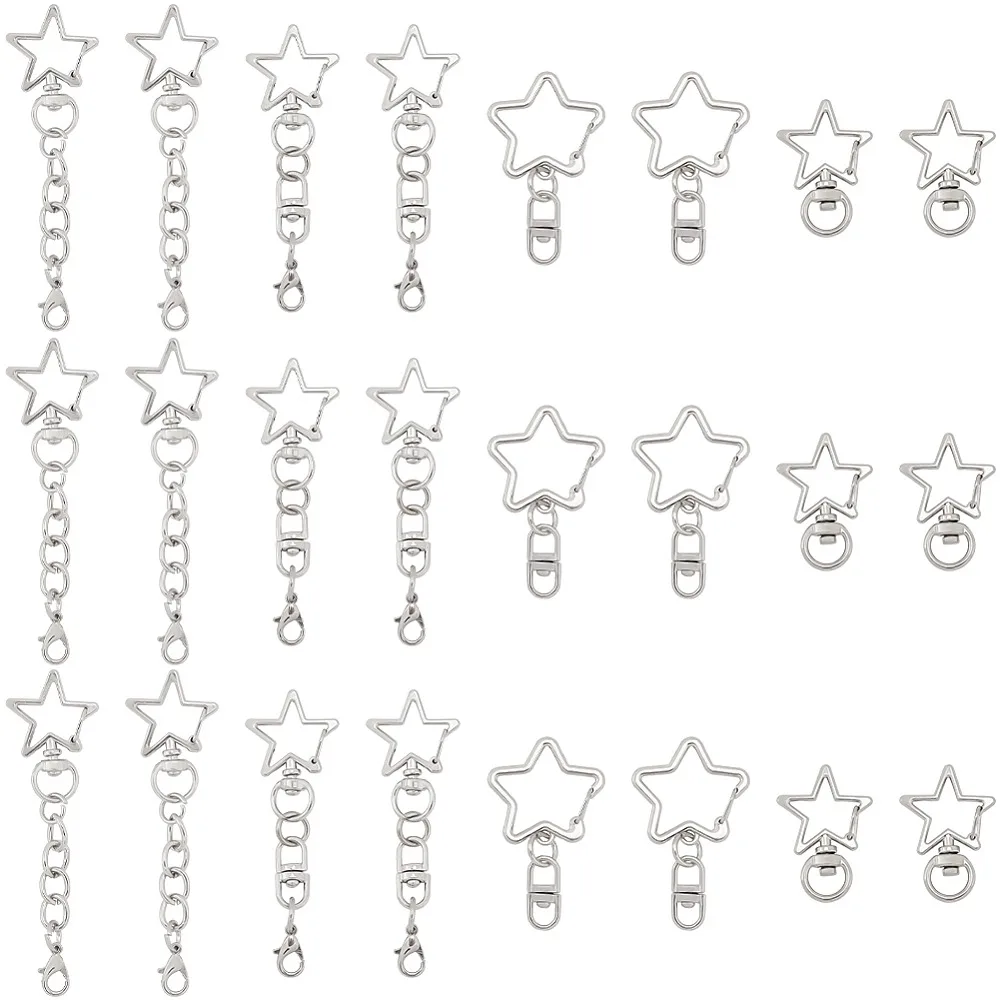20Pcs 4 Styles Zinc Alloy Swivel Clasps Star Platinum 24~85.5mm
20Pcs 4 Styles Zinc Alloy Swivel Clasps Star Platinum 24~85.5mm