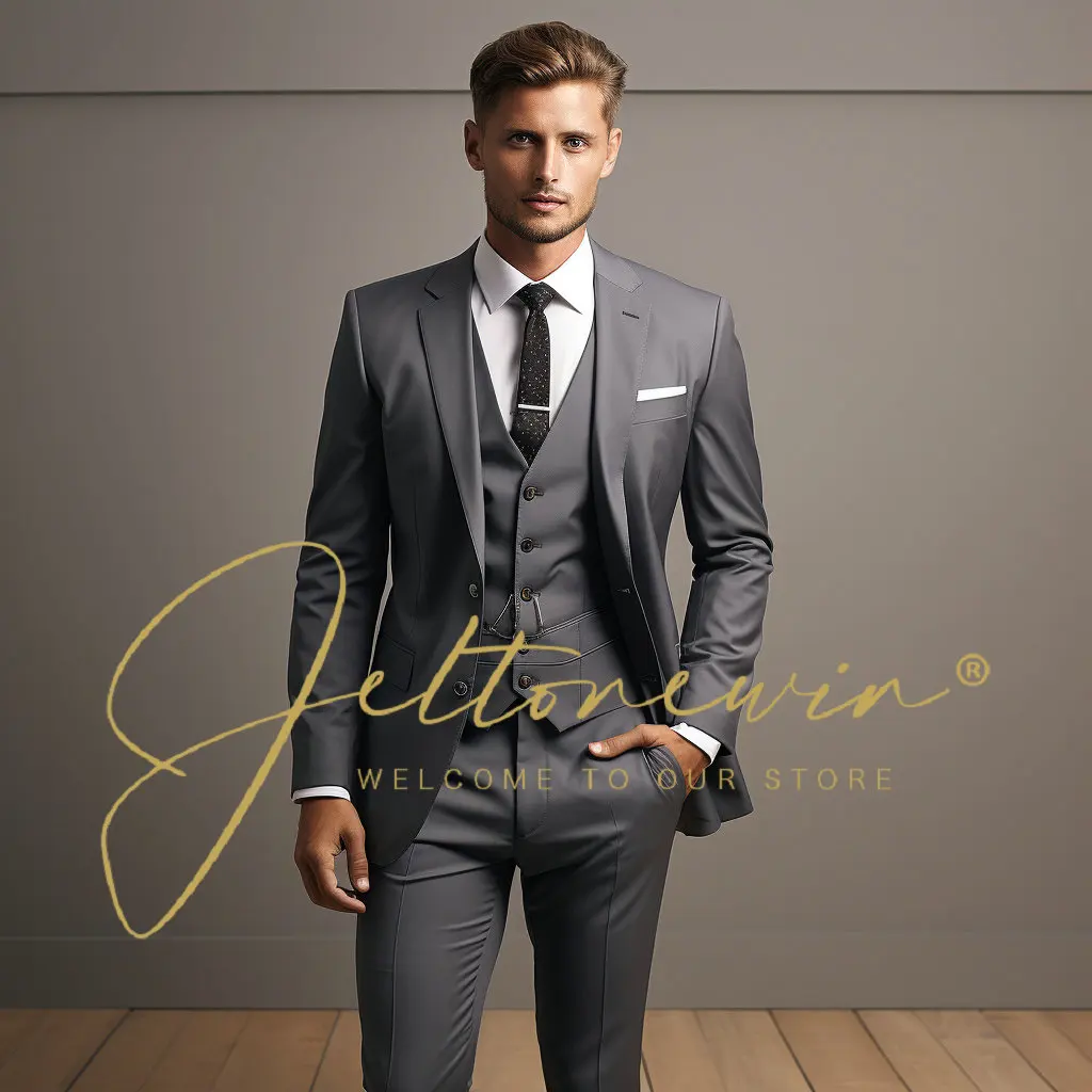 Casual Business Men Suits for Wedding 3 Pieces Suits Man Groom Tuxedos Slim Fit Peak Lapel Terno Masculino Costume Homme
Casual Business Men Suits for Wedding 3 Pieces Suits Man Groom Tuxedos Slim Fit Peak Lapel Terno Masculino Costume Homme