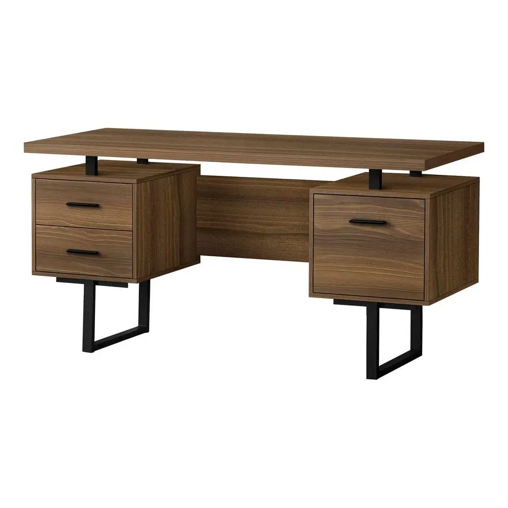 I 7625 Computer Desk, Home Office, Laptop, Left, Right Setup, Storage Drawers, 60 L, Work, Metal, Laminate, Walnut, Black, Cont
I 7625 Computer Desk, Home Office, Laptop, Left, Right Setup, Storage Drawers, 60 L, Work, Metal, Laminate, Walnut, Black, Cont
