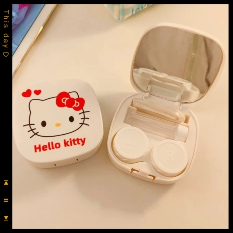Kawaii hello kitty anime peripherals color contact lens box Sanrio cute contact lens care box portable box with mirror for women
Kawaii hello kitty anime peripherals color contact lens box Sanrio cute contact lens care box portable box with mirror for women