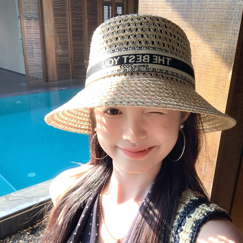 Hollow Woven Straw Bucket Hat, Large Size Face Slimming Sun Hat for Women
Hollow Woven Straw Bucket Hat, Large Size Face Slimming Sun Hat for Women