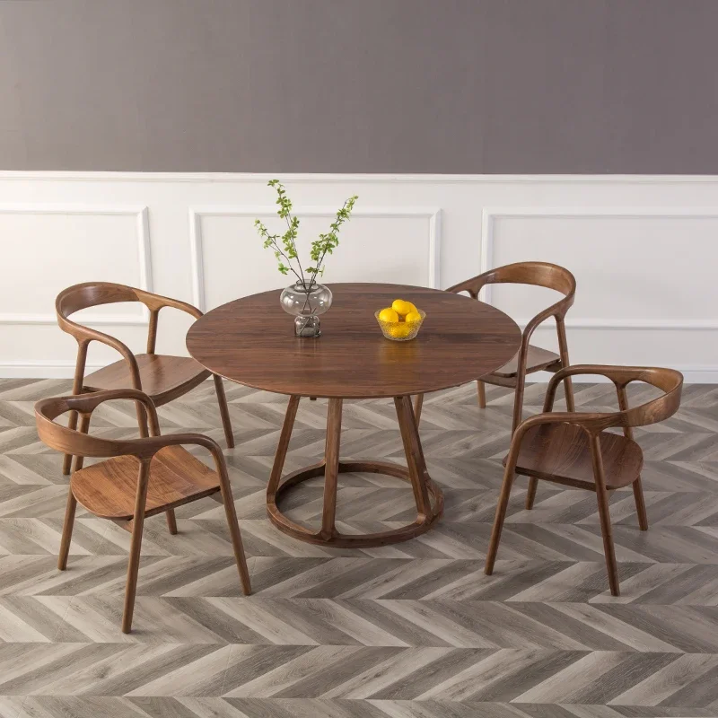 Nordic Solid Wood round Dining Table Home round Table Walnut Furniture New Chinese Dining Table and Chair
Nordic Solid Wood round Dining Table Home round Table Walnut Furniture New Chinese Dining Table and Chair