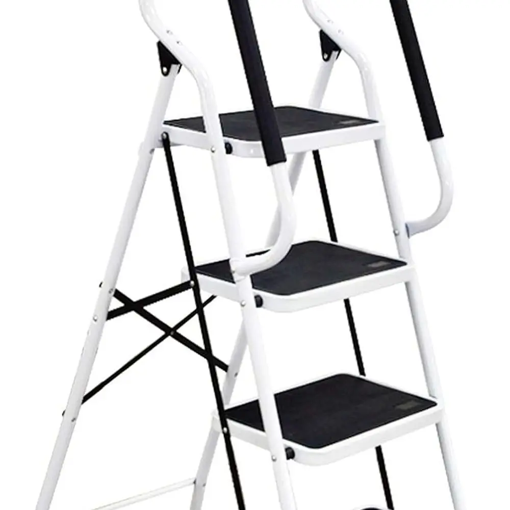 4 Step Ladder with Handrails 500 lb Capacity Step Stool Folding Portable Ladders for Home Kitchen Steel Frame with Non-Slip Wide
4 Step Ladder with Handrails 500 lb Capacity Step Stool Folding Portable Ladders for Home Kitchen Steel Frame with Non-Slip Wide
