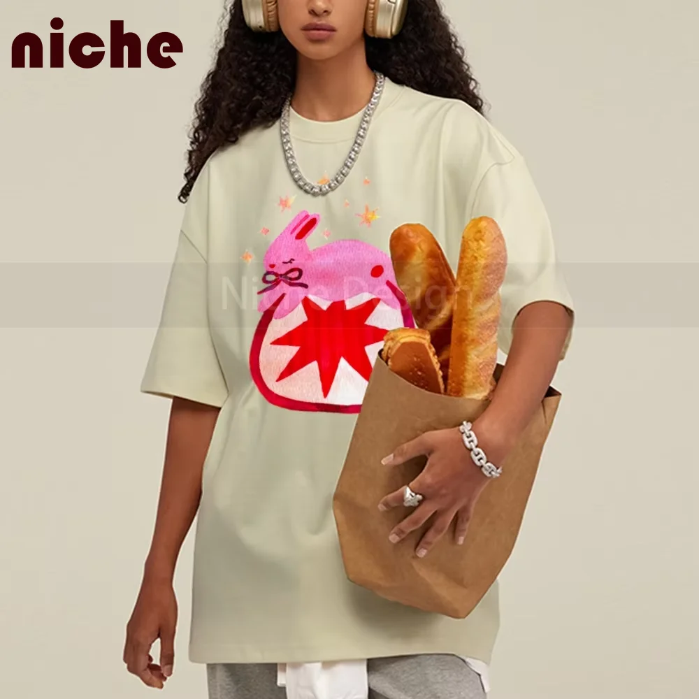 Funny Star Rabbit Printed Women's T-Shirt Custom Top 100% Pure Cotton High Quality Wear Soft Comfortable New T-Shirt Wear
Funny Star Rabbit Printed Women's T-Shirt Custom Top 100% Pure Cotton High Quality Wear Soft Comfortable New T-Shirt Wear