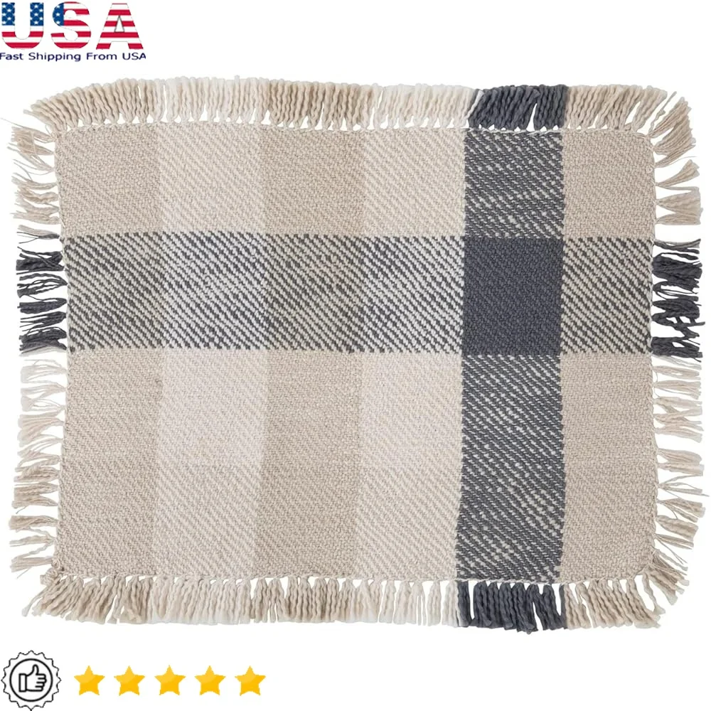 Woven Cotton Buffalo Check Placemat with Fringe Kitchen Dining Elegant Home Décor Machine Washable 19x13 Inches
Woven Cotton Buffalo Check Placemat with Fringe Kitchen Dining Elegant Home Décor Machine Washable 19x13 Inches