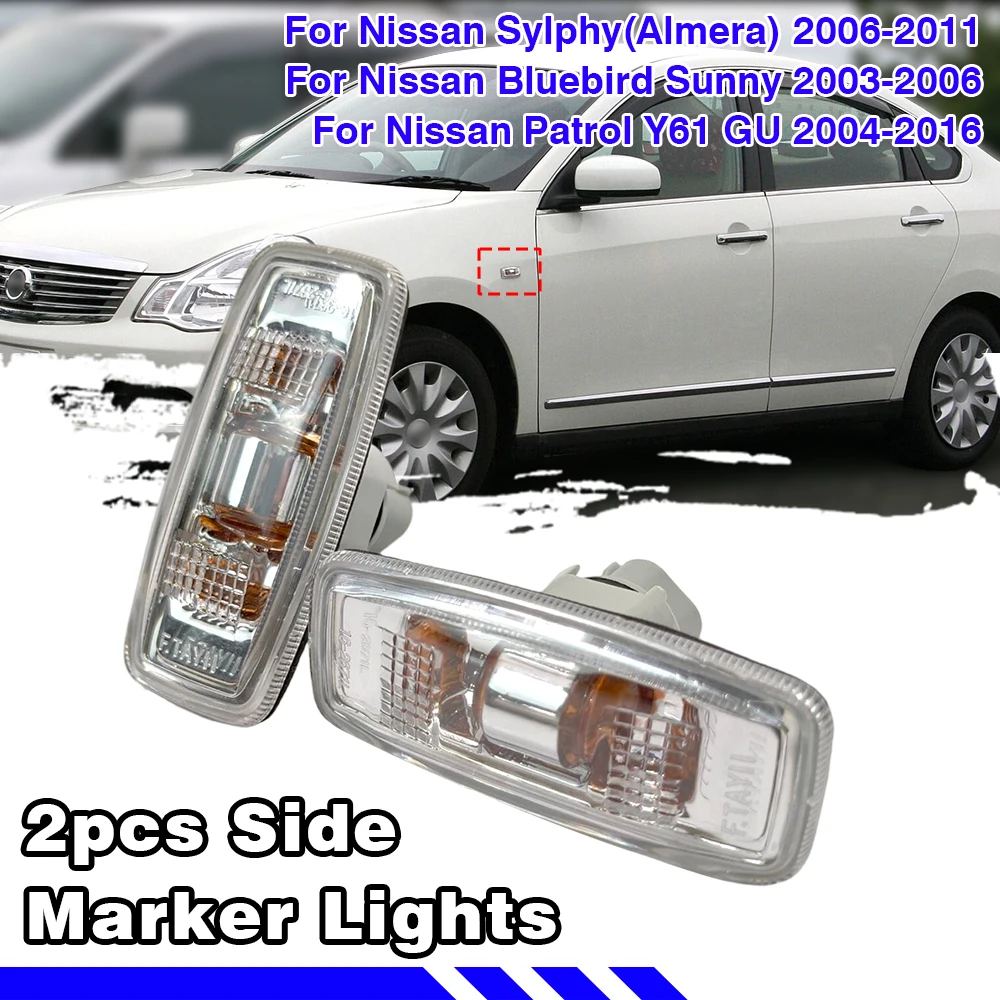 2Pcs Clear Front Fender Lights Position Lights For Nissan Patrol Y61 GU 2004-2016 For Infiniti M35/M45(Y50 series) 2005-2007
2Pcs Clear Front Fender Lights Position Lights For Nissan Patrol Y61 GU 2004-2016 For Infiniti M35/M45(Y50 series) 2005-2007