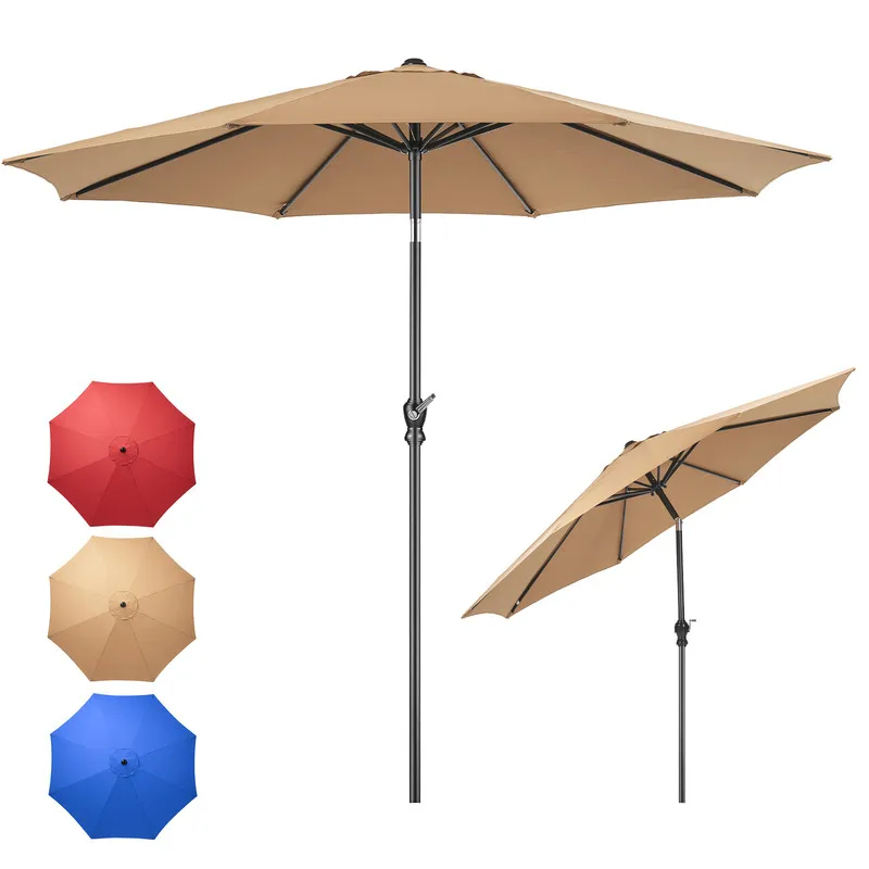 9FT Outdoor Patio Umbrella Market Table Polyester Fabric Canopy with Push Button Tilt & Crank Iron
9FT Outdoor Patio Umbrella Market Table Polyester Fabric Canopy with Push Button Tilt & Crank Iron
