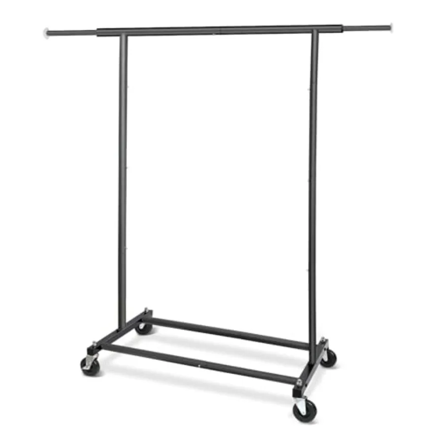 59 H Simple Portable Standard Black Rolling Clothes Rack for Drying, Metal Freestanding Hanging Clothes Organizer with Lockable
59 H Simple Portable Standard Black Rolling Clothes Rack for Drying, Metal Freestanding Hanging Clothes Organizer with Lockable