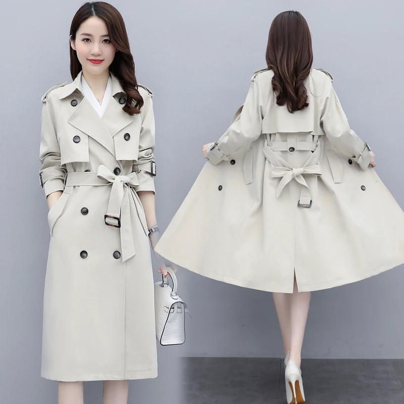 Women Simple Fashion Trench Coat 2022 Autumn Trendy Korean Long Overcoat Ladies Double Breasted Lace Up Windbreak Long Sleeved
Women Simple Fashion Trench Coat 2022 Autumn Trendy Korean Long Overcoat Ladies Double Breasted Lace Up Windbreak Long Sleeved