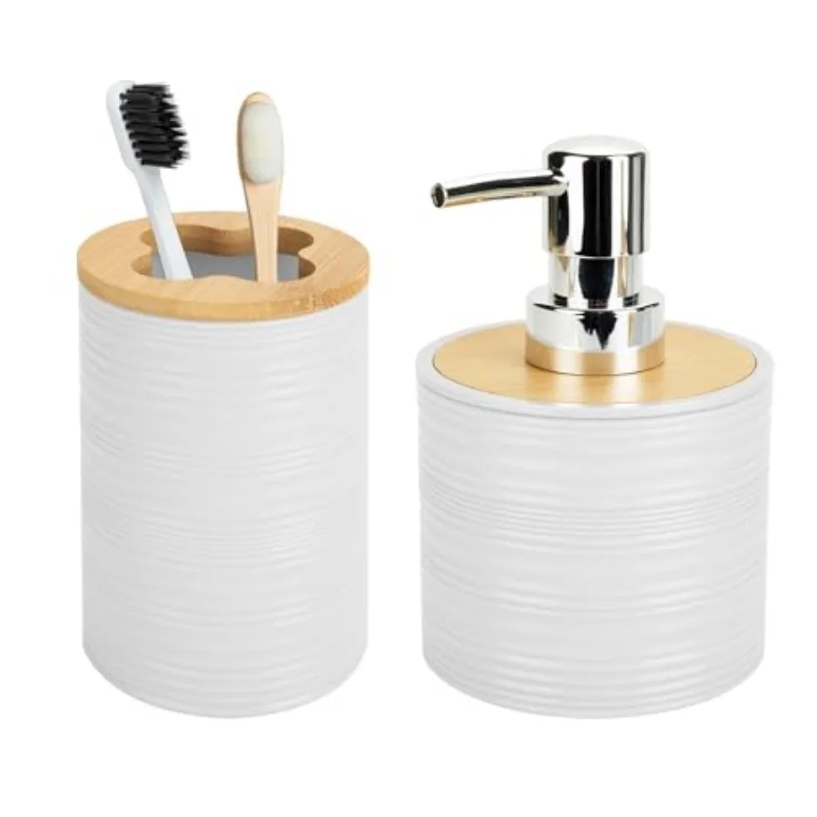 Bathroom Accessories Set, Soap Dispenser and Toothbrush Holder Set, Plastics and Bamboo Bathroom Set, Bohemian Style Bathroom S
Bathroom Accessories Set, Soap Dispenser and Toothbrush Holder Set, Plastics and Bamboo Bathroom Set, Bohemian Style Bathroom S