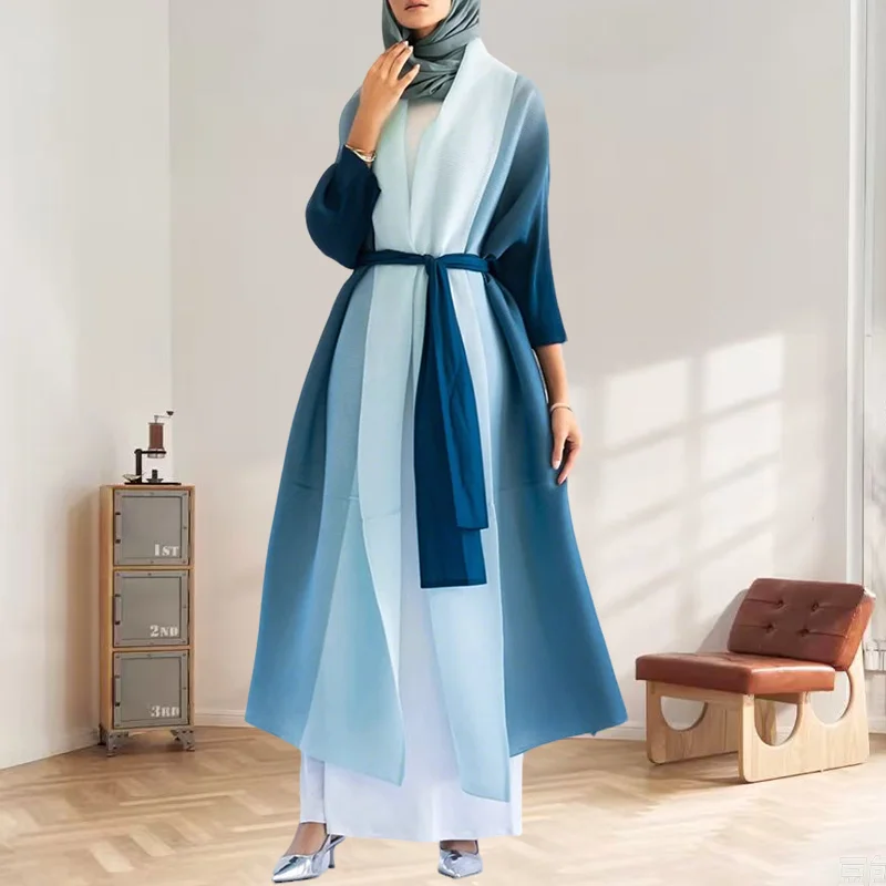 Abaya Jacket Women Miyake Pleated Arab 2025 Summer New Large Size Women Pleated Gradient Outer Cloak Windbreaker Long Section
Abaya Jacket Women Miyake Pleated Arab 2025 Summer New Large Size Women Pleated Gradient Outer Cloak Windbreaker Long Section