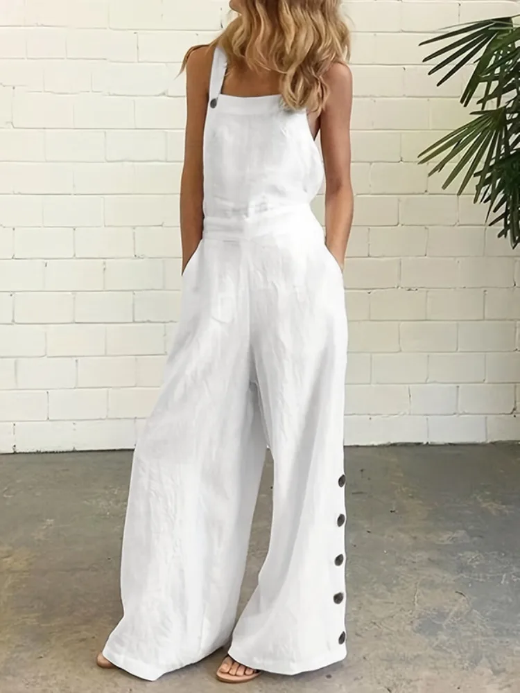 Yeezzi 2025 New Summer Spaghetti-Neck Overalls For Women Fashion Buttoned Pockets Solid Color High Waisted Loose Jumpsuits
Yeezzi 2025 New Summer Spaghetti-Neck Overalls For Women Fashion Buttoned Pockets Solid Color High Waisted Loose Jumpsuits