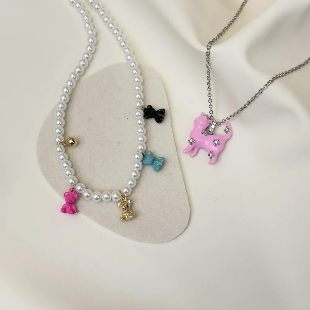 Sweet Cute Cat Pedant Necklace Cartoon Adjustable Bear Pearl Necklace Neck Jewelry Charm Women's Choker Gifts
Sweet Cute Cat Pedant Necklace Cartoon Adjustable Bear Pearl Necklace Neck Jewelry Charm Women's Choker Gifts