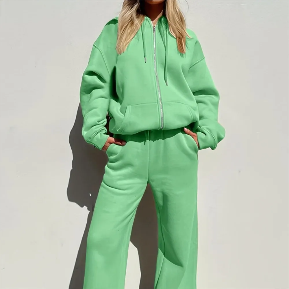 Autumn And Winter Casual Hooded Sportswear Two Piece Women's Solid Color Loose Fashion Jogging Pants Hoodie Suit Female 2024
Autumn And Winter Casual Hooded Sportswear Two Piece Women's Solid Color Loose Fashion Jogging Pants Hoodie Suit Female 2024