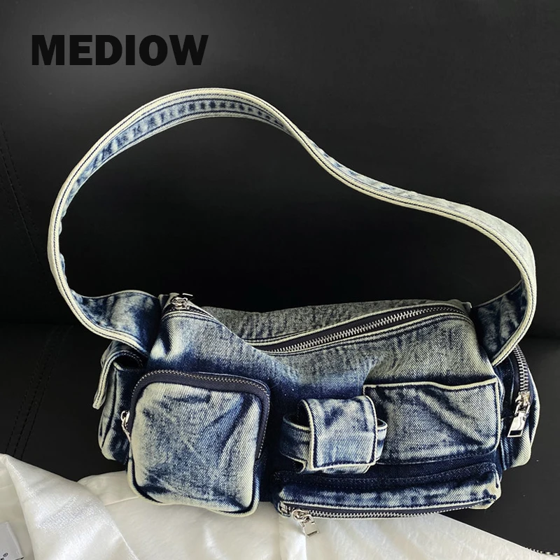 MEDIOW Moto & Biker Denim Cloth Bags For Women's Luxury Designer Handbag Purses 2023 New In Distressed Multiple Pockets Shoulder
MEDIOW Moto & Biker Denim Cloth Bags For Women's Luxury Designer Handbag Purses 2023 New In Distressed Multiple Pockets Shoulder