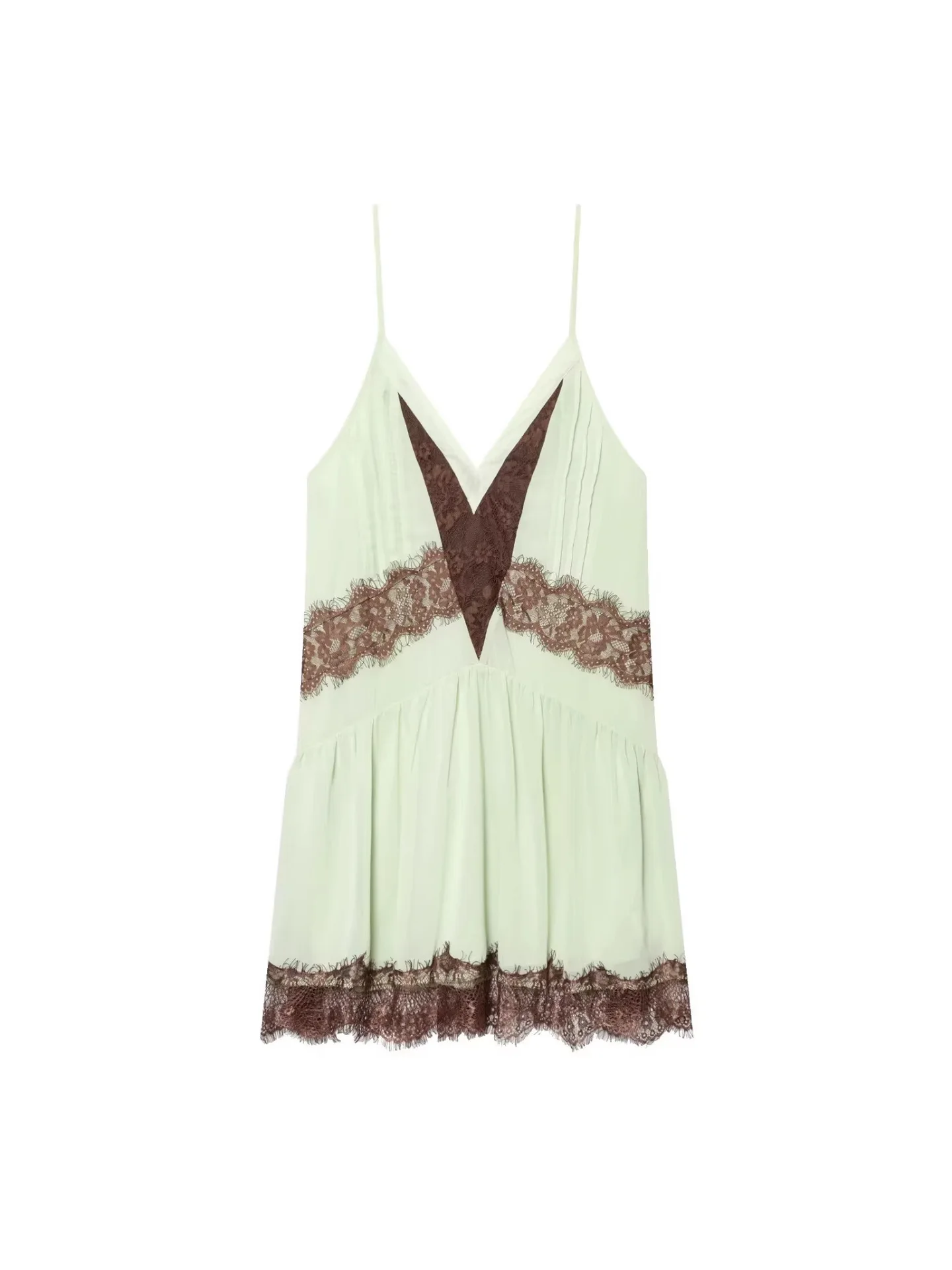 Withered Backless V-neck Contrasting Lace Patchwork Camisole Dress Elegant Party Dresses Vestidos Women's Dress
Withered Backless V-neck Contrasting Lace Patchwork Camisole Dress Elegant Party Dresses Vestidos Women's Dress
