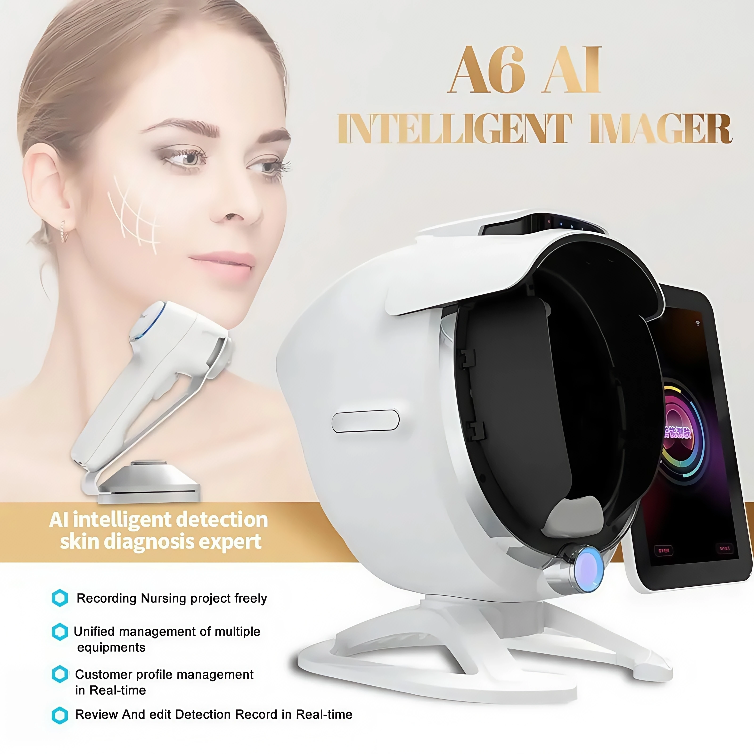 Bitmoji 3D skin analyzer Big Screen A6 Magic Mirror Skin Analyzer Machine Facial Skin Analysis With Handheld Skin Microimager
Bitmoji 3D skin analyzer Big Screen A6 Magic Mirror Skin Analyzer Machine Facial Skin Analysis With Handheld Skin Microimager