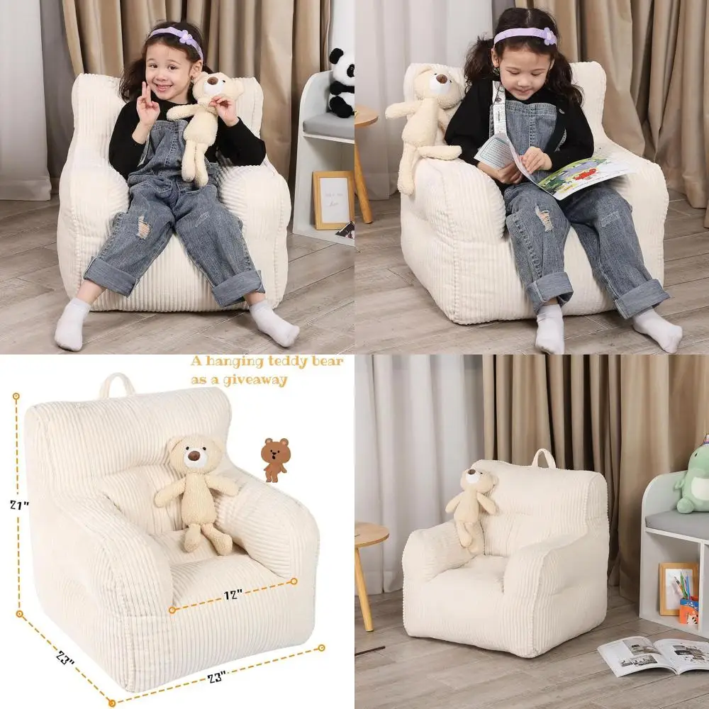 Plush Bear Bean Bag Chair for Kids, Soft and Cozy Toddler Seat, Beige
Plush Bear Bean Bag Chair for Kids, Soft and Cozy Toddler Seat, Beige