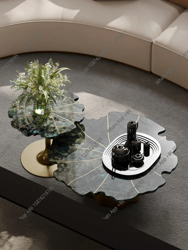 Designer large flat-floor villa, natural luxury stone coffee table, high-end Italian light luxury set table
Designer large flat-floor villa, natural luxury stone coffee table, high-end Italian light luxury set table