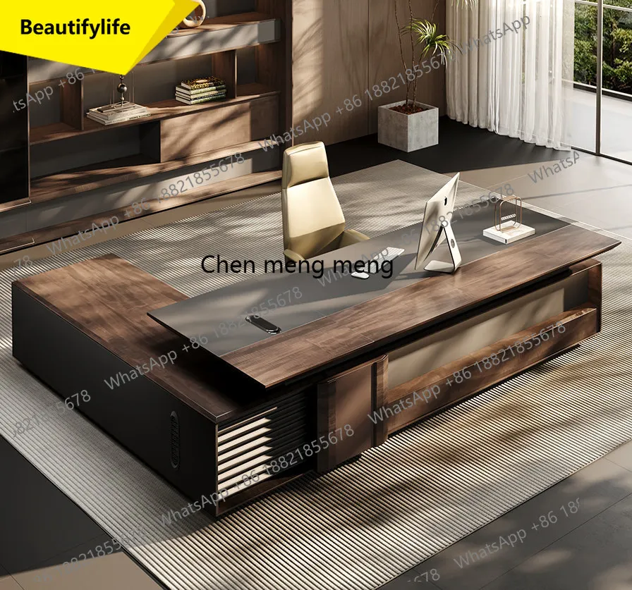 a55 Simple modern office new Chinese furniture large desk office table and chair combination
a55 Simple modern office new Chinese furniture large desk office table and chair combination