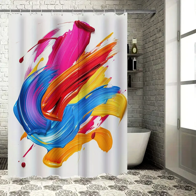 Colorful Brushstrokes Shower Curtain Waterproof Fabric Decor for Bathroom with Rings Set
Colorful Brushstrokes Shower Curtain Waterproof Fabric Decor for Bathroom with Rings Set