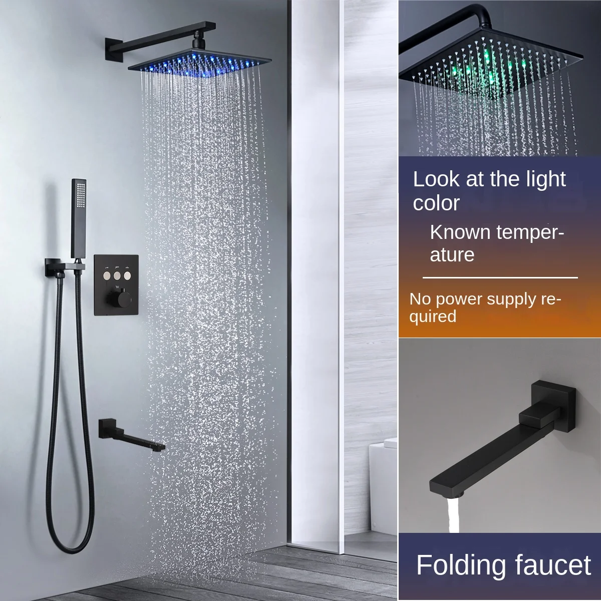Concealed shower wall-mounted embedded ceiling shower pressurized black thermostatic shower ceiling spray concealed hotel
Concealed shower wall-mounted embedded ceiling shower pressurized black thermostatic shower ceiling spray concealed hotel