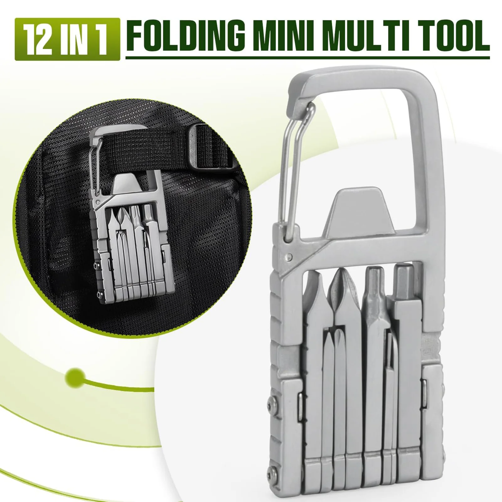 12-in-1 Mini EDC Keychain Multitool Folding Pocket Screwdriver Set Stainless Steel Portable Survival Tool for Camping Outdoors
12-in-1 Mini EDC Keychain Multitool Folding Pocket Screwdriver Set Stainless Steel Portable Survival Tool for Camping Outdoors